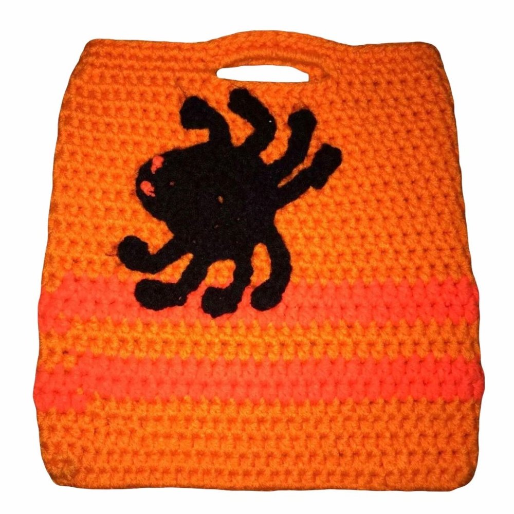 Hand Crafted Crocheted Spider Trick or Treat Bag
